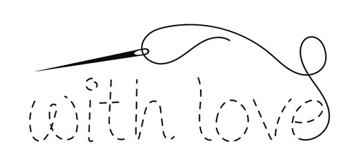 Silhouette of embroidered inscription 