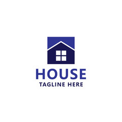 House Building With Flat style Logo design Vector