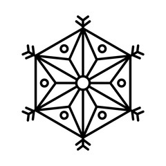 beautiful snowflake icon, line style