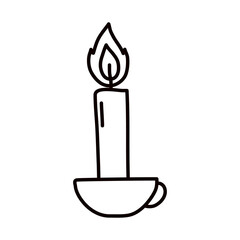 candle on a mug icon, line style