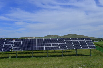 Solar panels green energy light energy