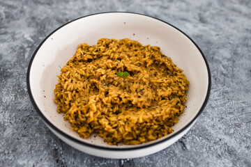 plant-based food, vegan yeast spread extract risotto