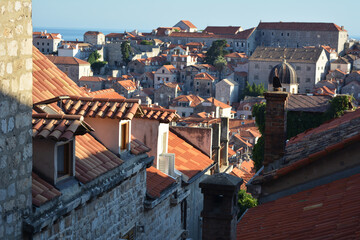 Dubrovnik roofs an town view in sunset light © blackelf