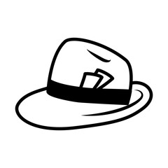 press hat icon, silhouette style