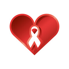 world aids day, heart with awareness ribbon