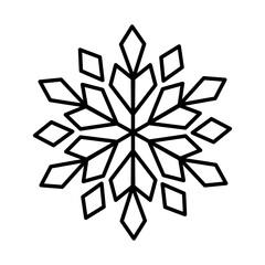 decorative beautiful snowflake icon, line style