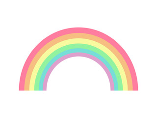 Simple rainbow flat vector illustration. Colors red, orange, yellow, green, blue, purple.