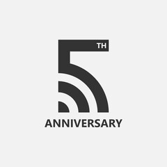 FIVE YEARS ANNIVERSARY LOGO SUITABLE FOR COMPANY OR COMMUNITY ANNIVERSARY LOGO