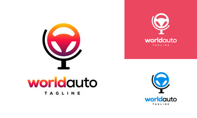 World Automotive logo designs concept vector, Steering Driver logo designs symbol template