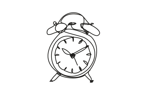 recommend clip art: Alarm clock, line drawing style, vector design