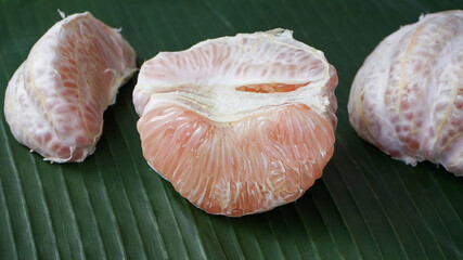 Peeled grapefruit