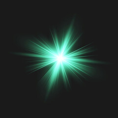 Glow isolated green light effect, lens flare
