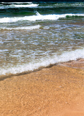 waves running with foam