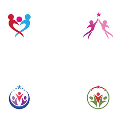 Set Human character logo sign