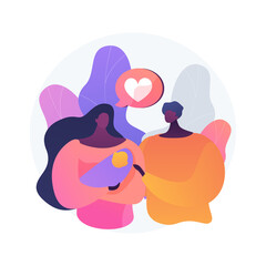 Foster parent abstract concept vector illustration. Foster care, father in adoption, happy interracial family, having fun, together at home, childless couple, adopted child abstract metaphor.