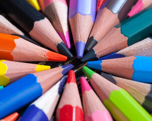 Fototapeta premium ordinary colored wooden pencil