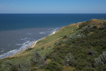 Beach on the coast of the sea of Azov. Kuchuguri