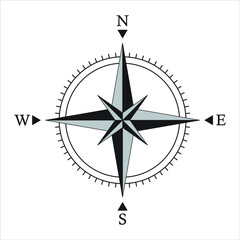 Compass rose icon design isolated on white background