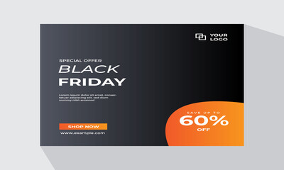 Black Friday  Social media  sale offer banner and  vector illustration template 