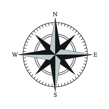 Compass rose icon design isolated on white background