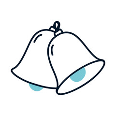 christmas bells icon, half line half color style