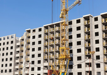construction of apartment houses in the developing area
