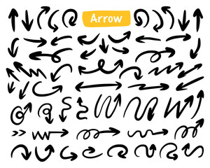 Arrow shape big set drawing doodle collection