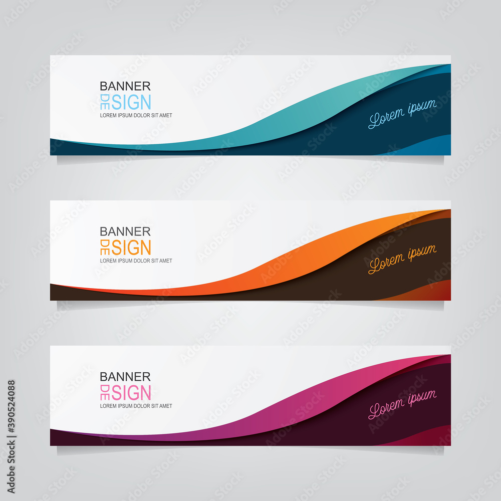 Poster vector abstract design web banner template. web design elements
