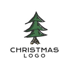 Fototapeta na wymiar merry christmas design vector. christmas tree abstract logo.