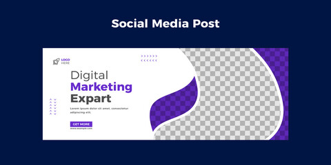 Digital business marketing banner for social media post template in Illustrator