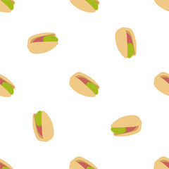 Fototapeta premium Pistachio nuts in the shell. Vector pattern