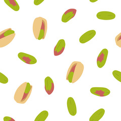 Pistachio nuts in the shell. Vector pattern