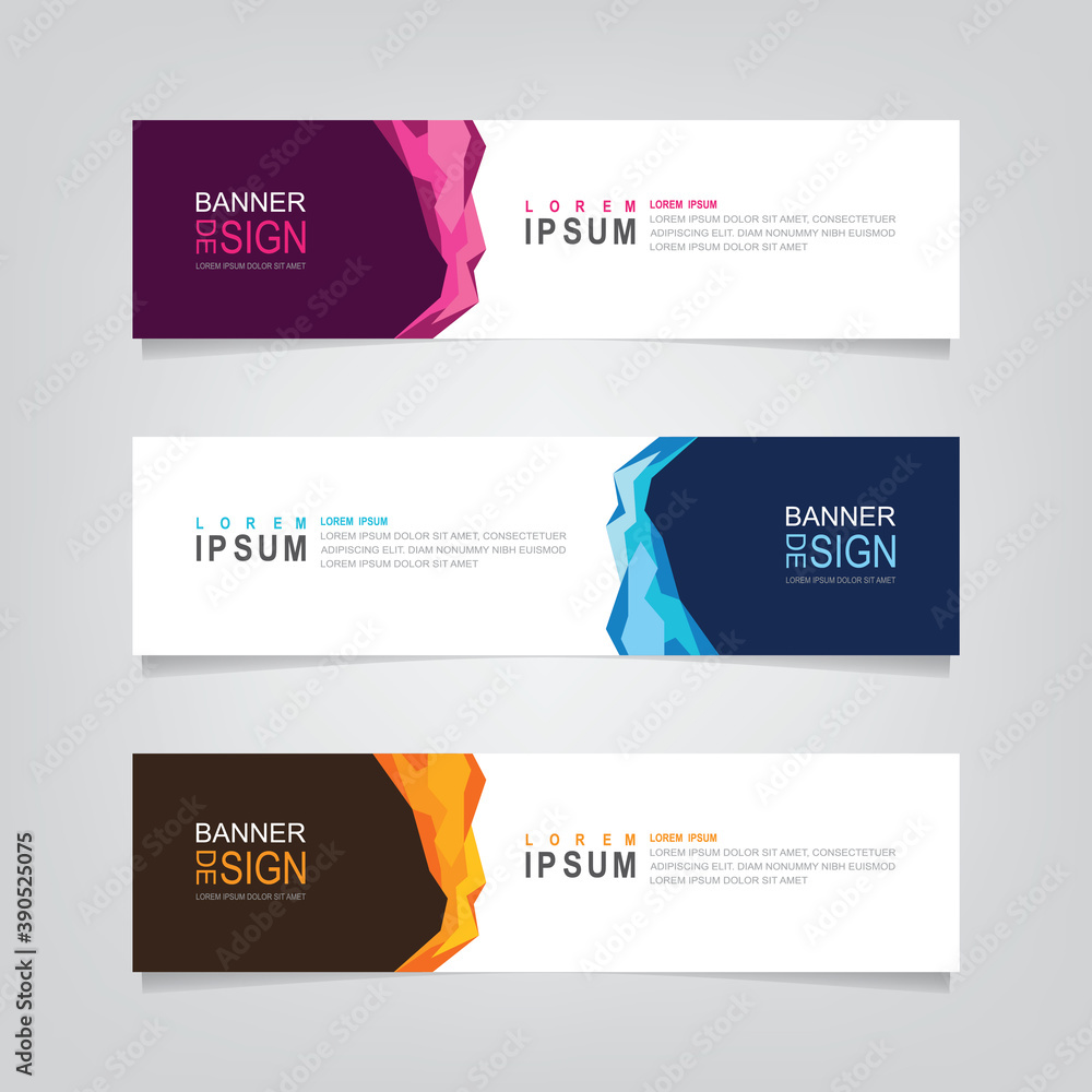 Poster vector abstract design web banner template. web design elements