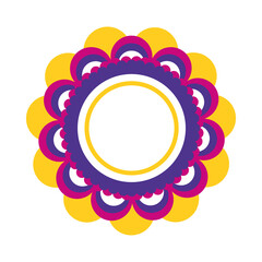 decorative indian circular frame icon, colorful design