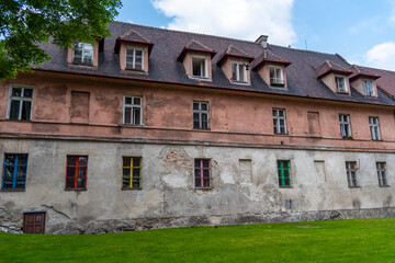 Fototapeta na wymiar Colored window building in Krakow