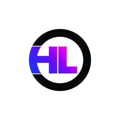 Fototapeta premium Letter HL simple logo design vector