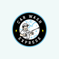 Mascot cartoon character for car wash company business