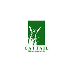 Cattail Logo Vector Illustration Design Vintage