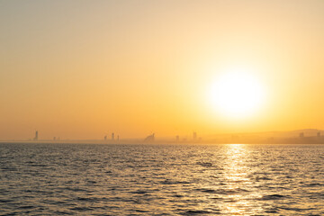 Beautifull sunset over Limassol city skyline, Cyprus