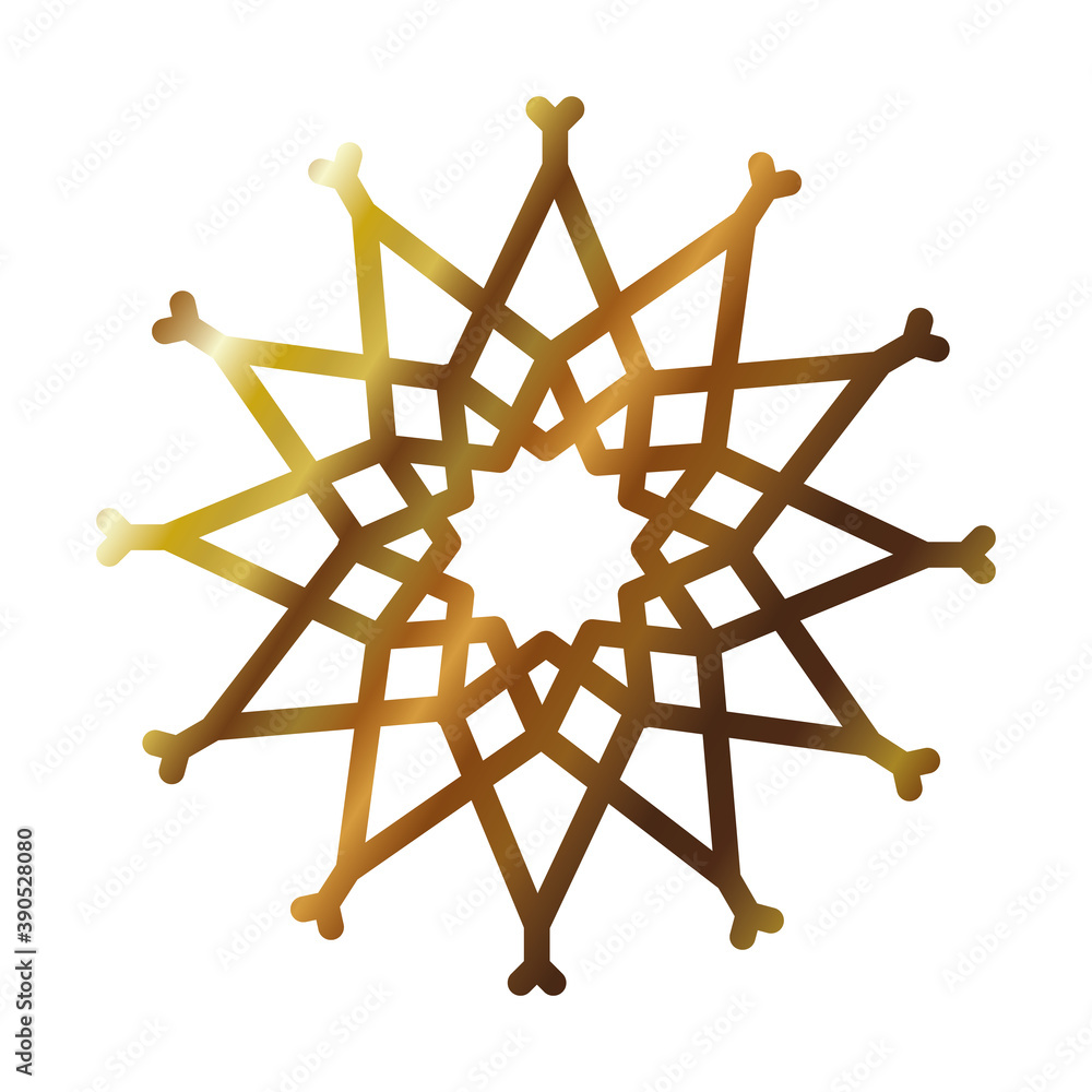 Wall mural mandala snowflake icon, gradient style