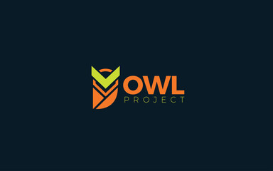 Fototapeta na wymiar Letter V logo formed owl symbol in orange color