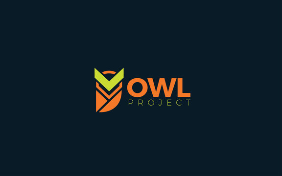 Letter V logo formed owl symbol in orange color