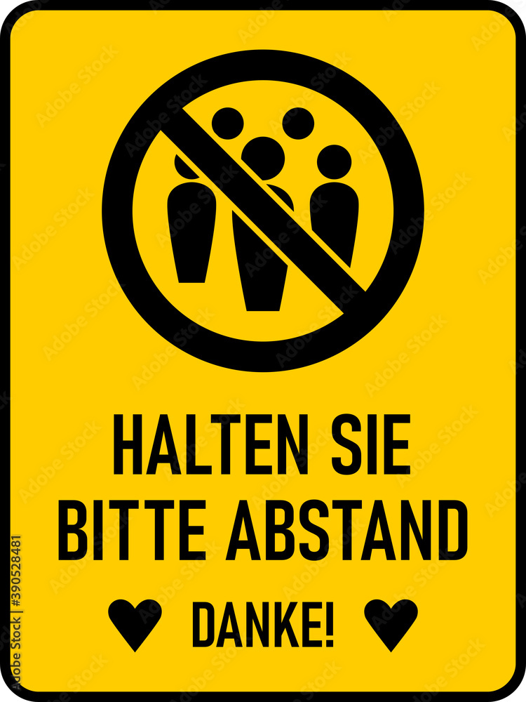 Poster halten sie bitte abstand danke (