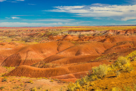 Rolling Hills Of Erosion In Arizona Painted Desert