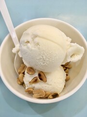 Coconut milk ice cream, Thai style delicious dessert 