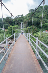 Fototapeta na wymiar steel rope suspension bridge in the tourist destination