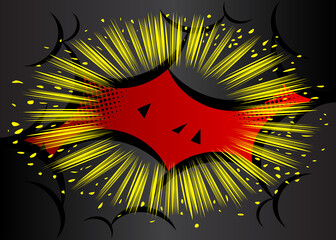 Fototapeta premium Cartoon design colored background. Vector comic book illustration. Comics backdrop for fashion sale social media post design. Abstract design for banners, covers of