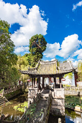 Fototapeta na wymiar Wenlong Pavilion in Wenchang Palace, Weibao Mountain, Dali, Yunnan, China