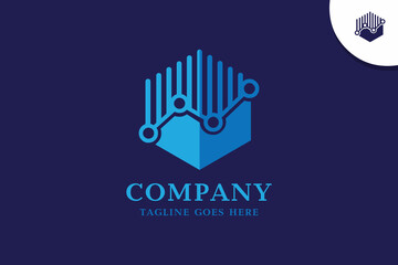 Hexagon finance logo template - a simple design for your finance company