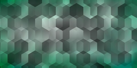 Fototapeta na wymiar Light Green vector backdrop with hexagons.